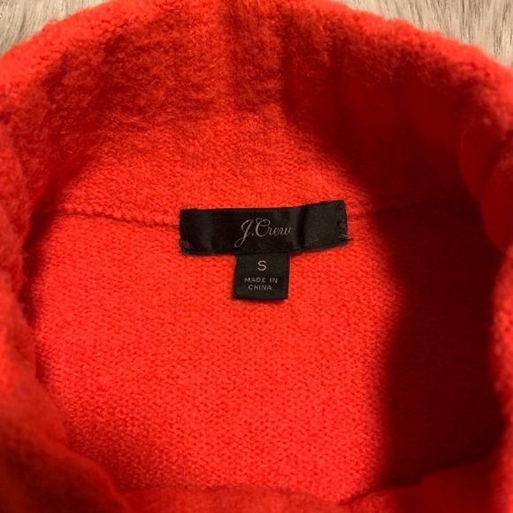 J. Crew Color Block Varsity Wool Blend Sweater Orange & Camel Sweater S - Picture 10 of 11